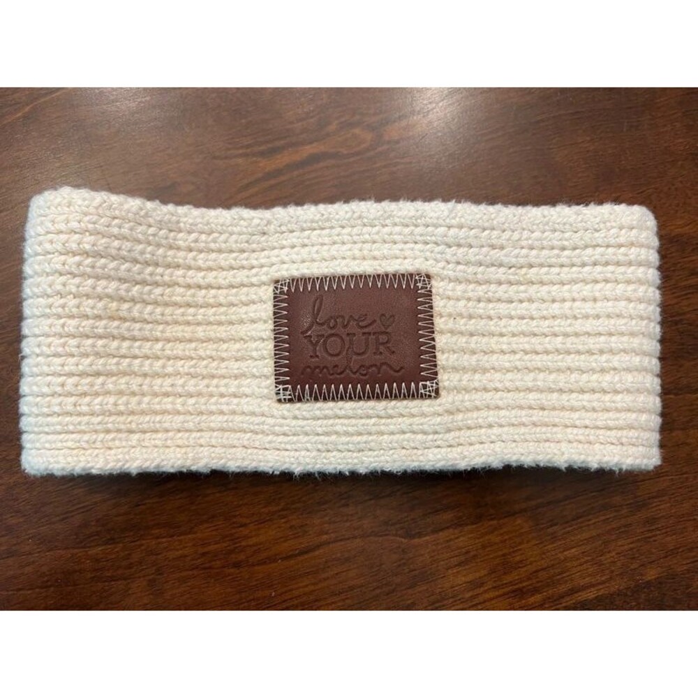 Love Your Melon Knit Winter Headband Ear Warmers Cream Brown One Size
